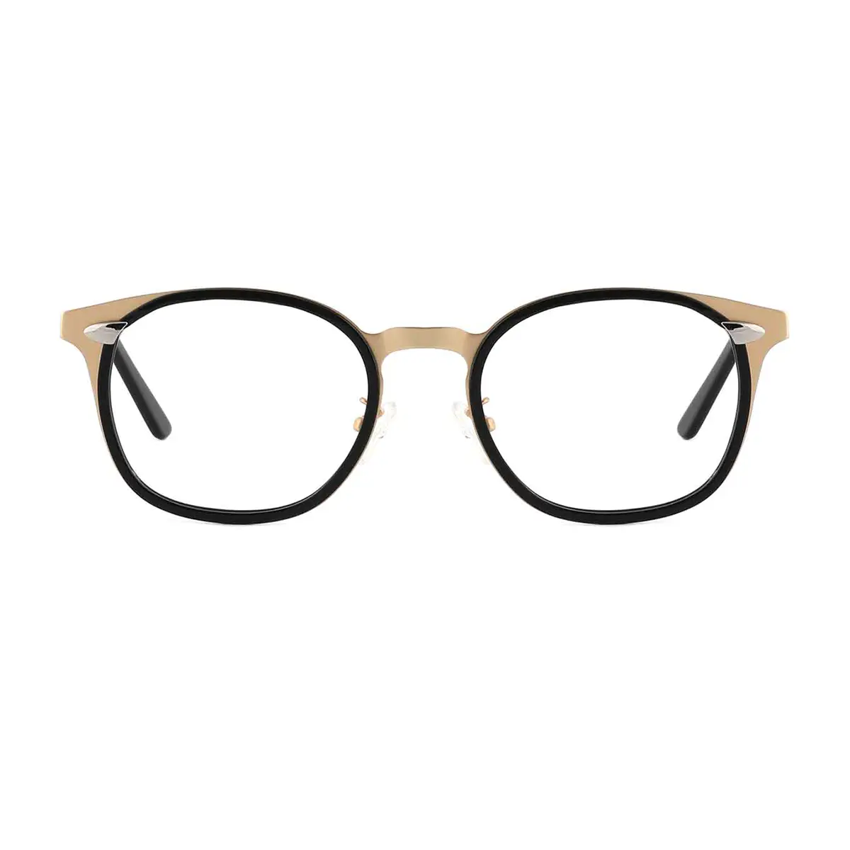 Oval Black Gold Eyeglasses