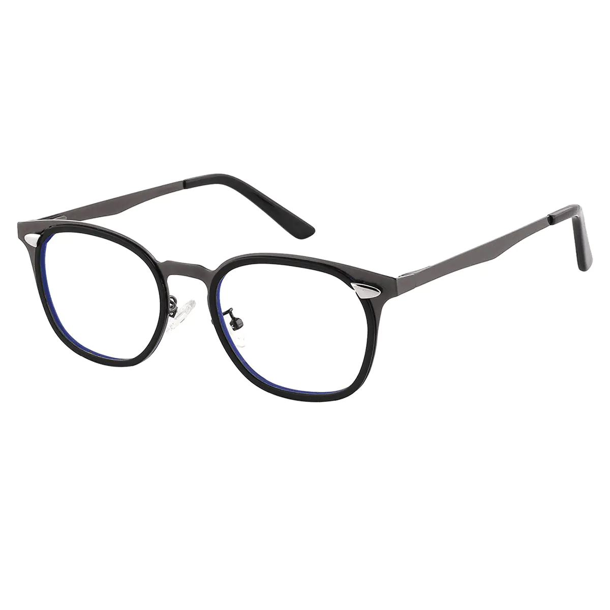 Oval Black/Blue Eyeglasses