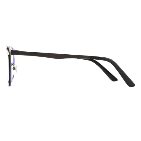 Oval Black/Blue Eyeglasses