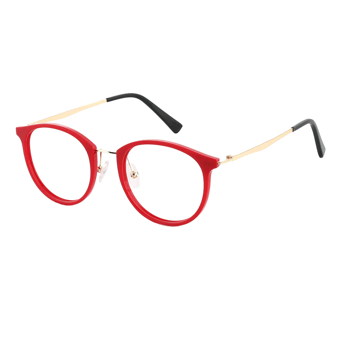 Oval Red Eyeglasses