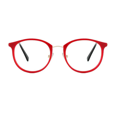 Oval Red Eyeglasses