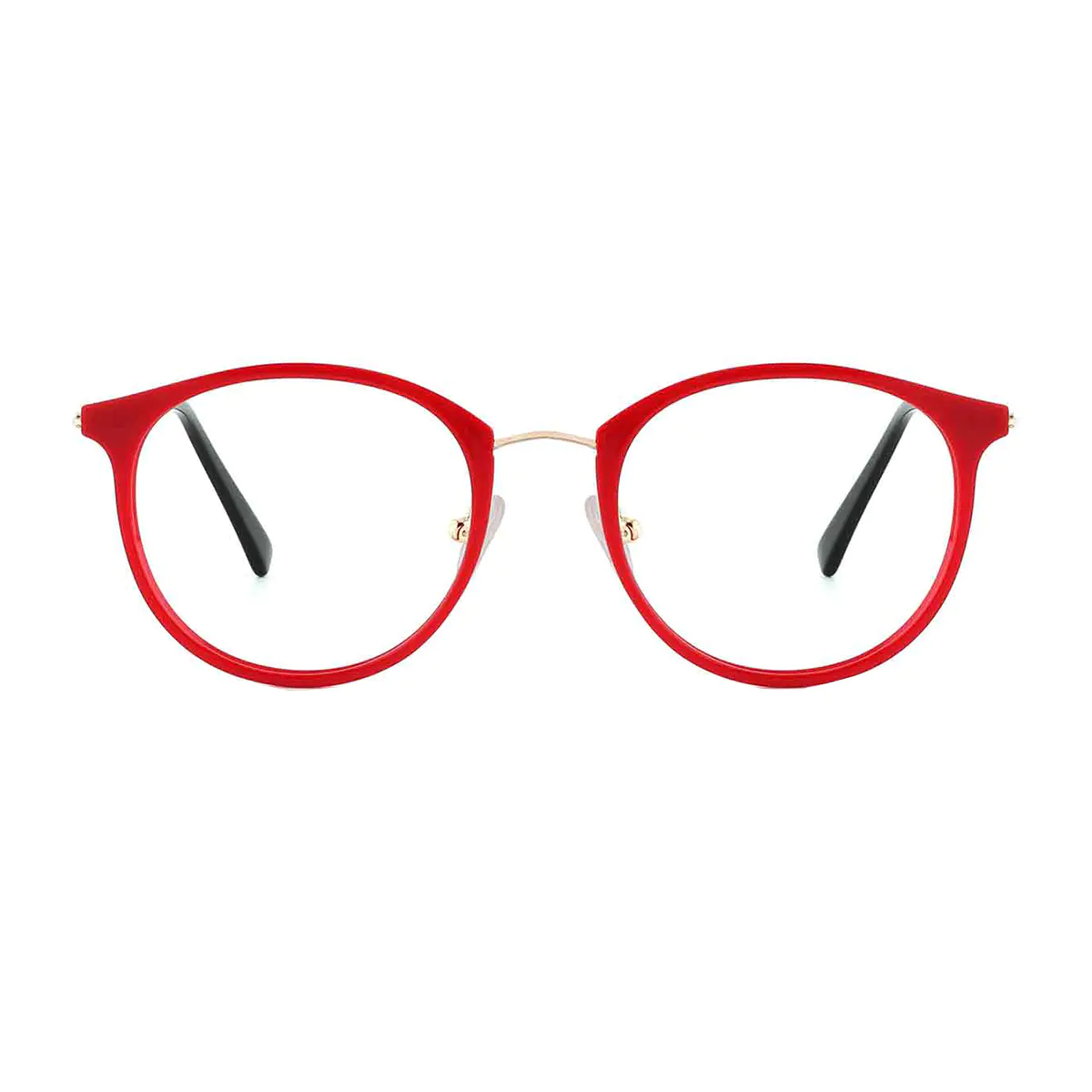 Oval Red Eyeglasses