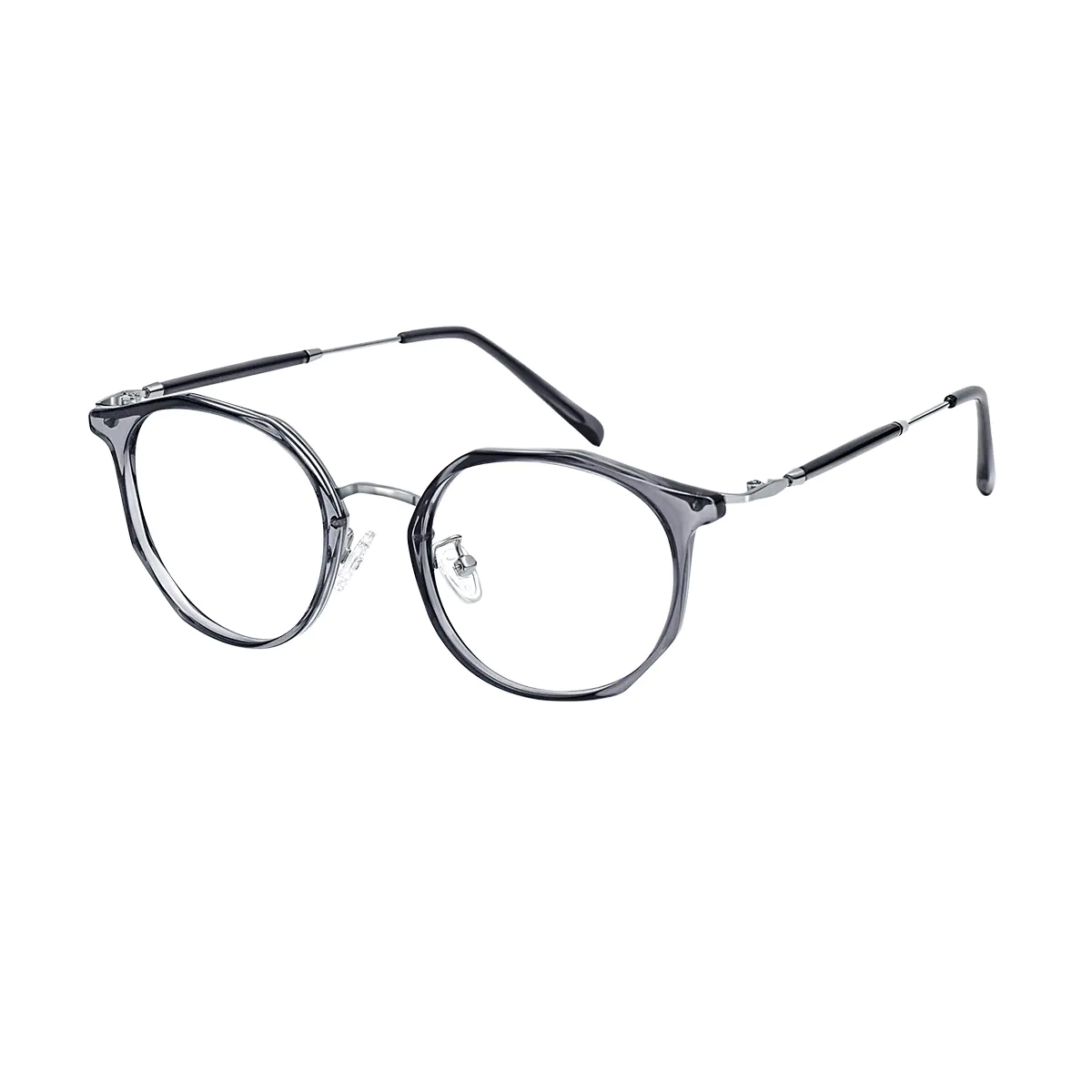 Round Grey Eyeglasses