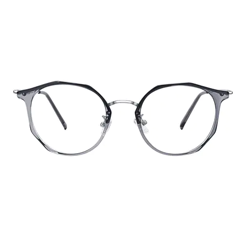 Round Grey Eyeglasses