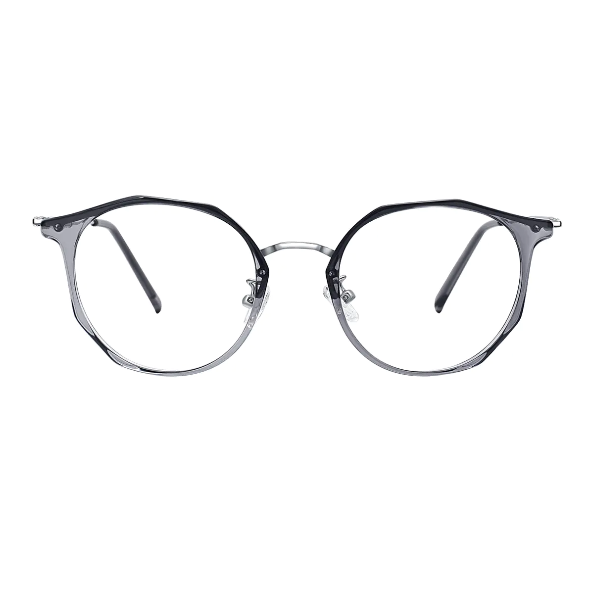 Round Grey Eyeglasses