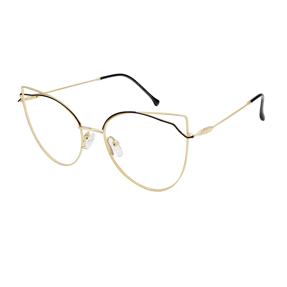Geometric Gold Eyeglasses