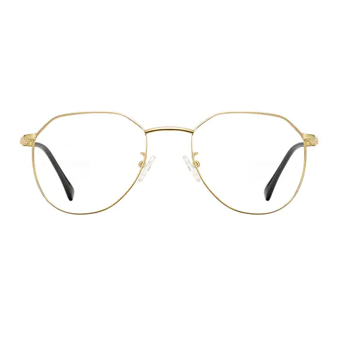 Geometric Gold Eyeglasses
