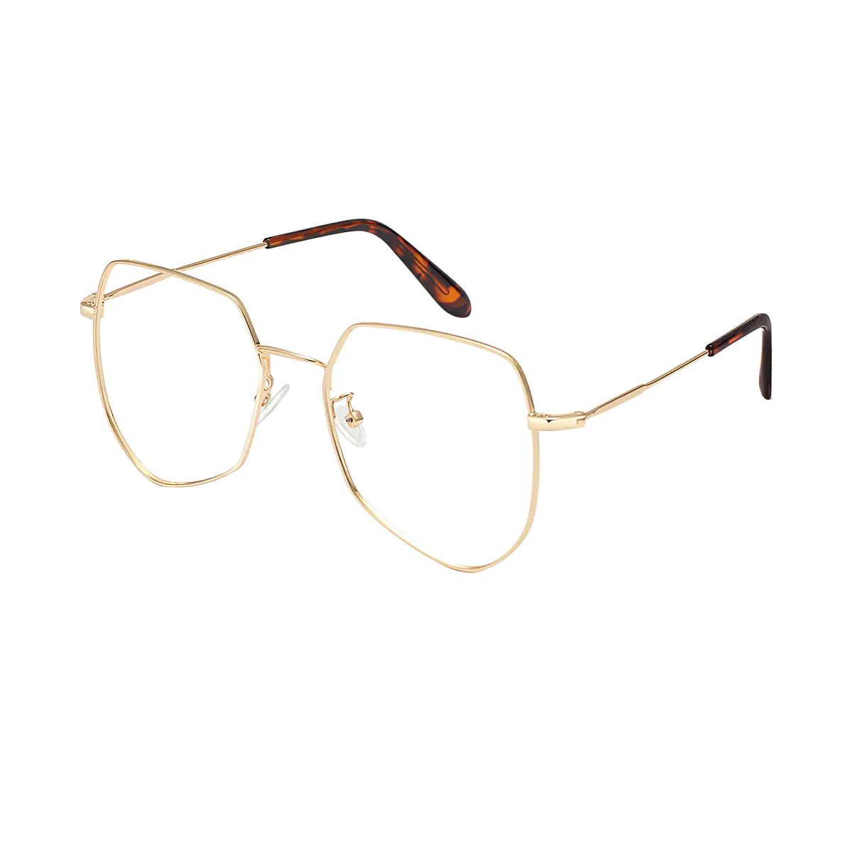 Geometric Gold Eyeglasses