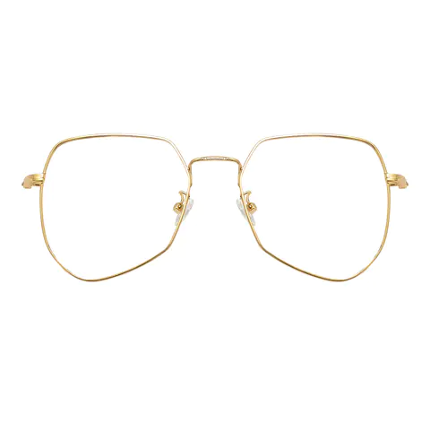 Geometric Gold Eyeglasses