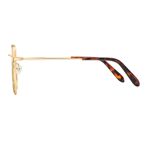 Geometric Gold Eyeglasses