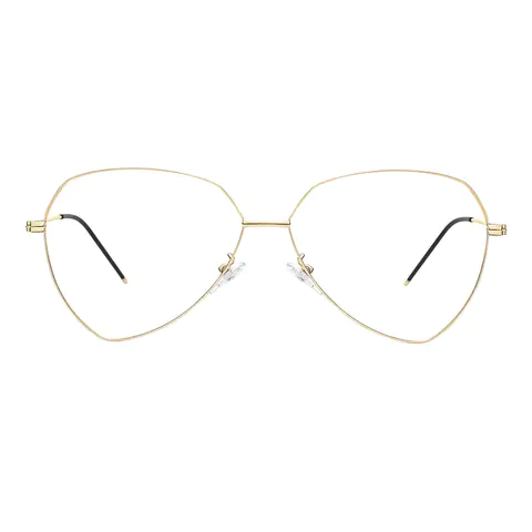 Geometric Gold Eyeglasses