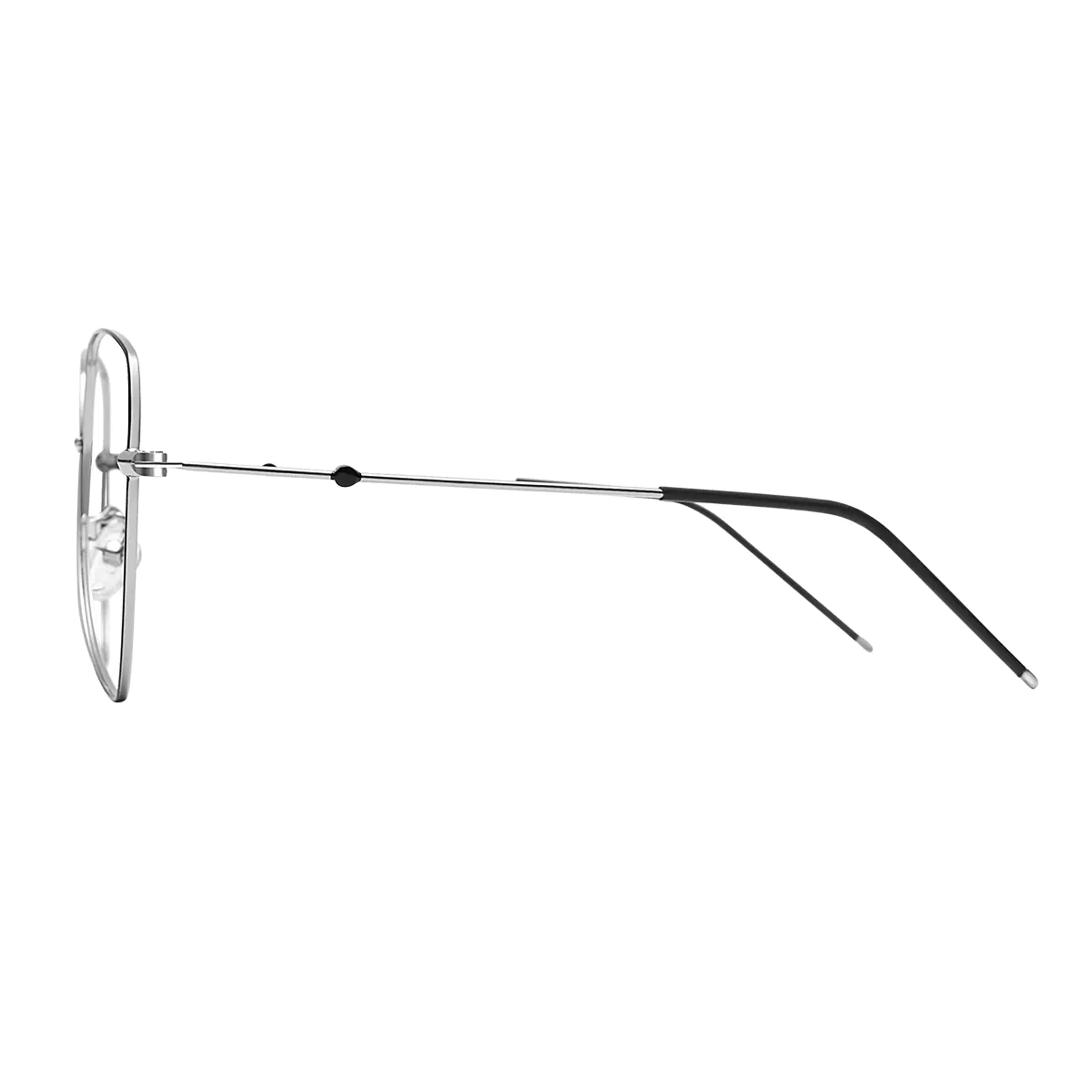 Geometric Black Silver Eyeglasses