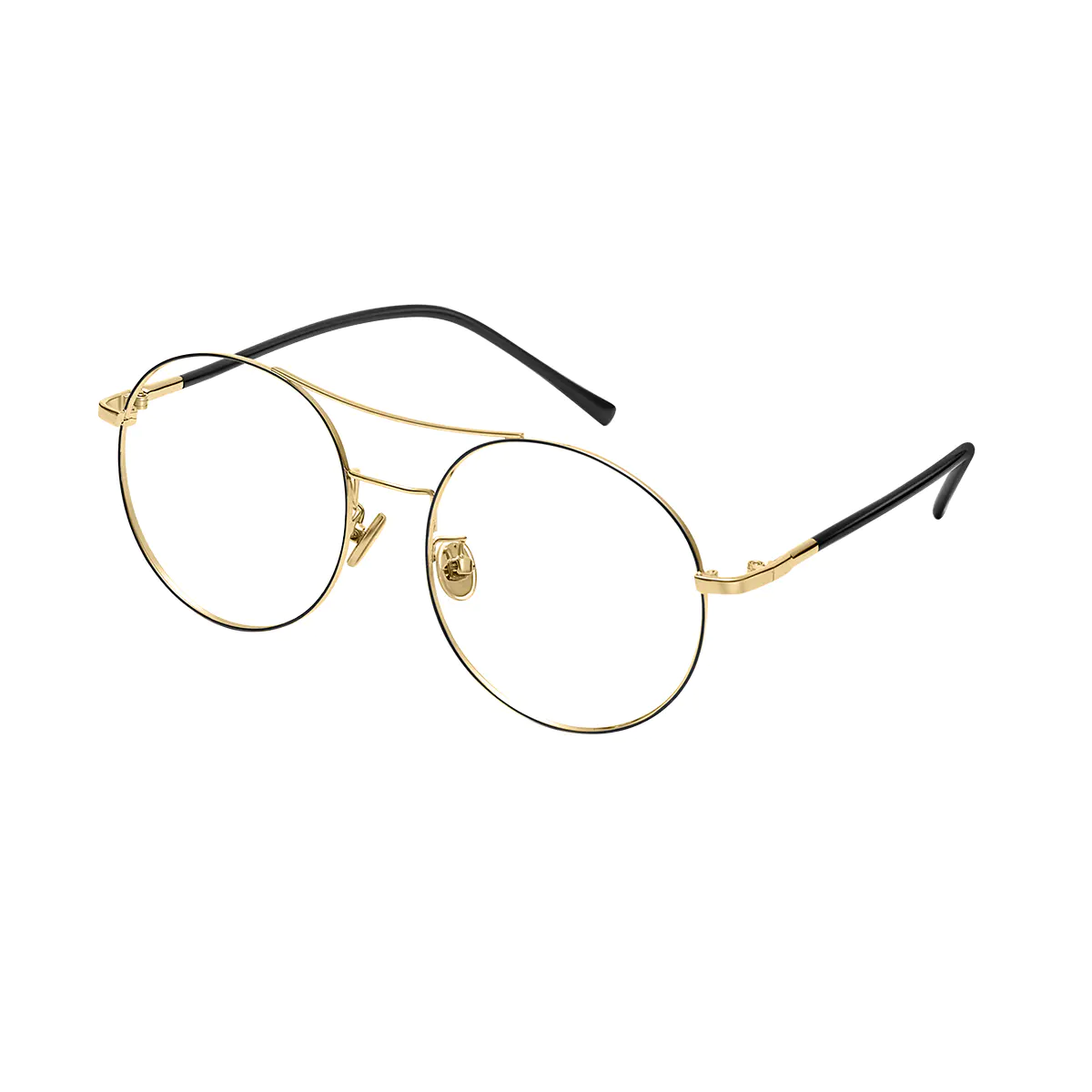 Aviator Black Gold Eyeglasses