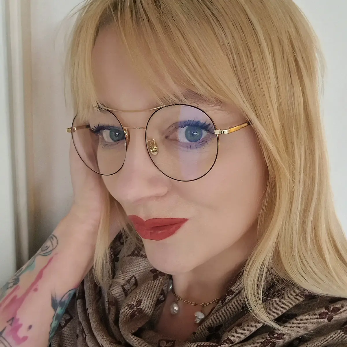 Aviator Black Gold Eyeglasses