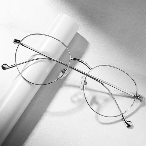 Oval Silver Eyeglasses