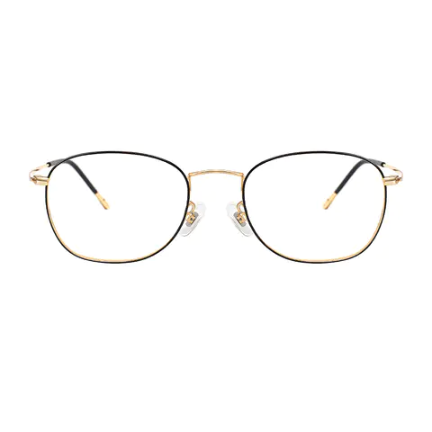 Rectangle Black Gold Eyeglasses
