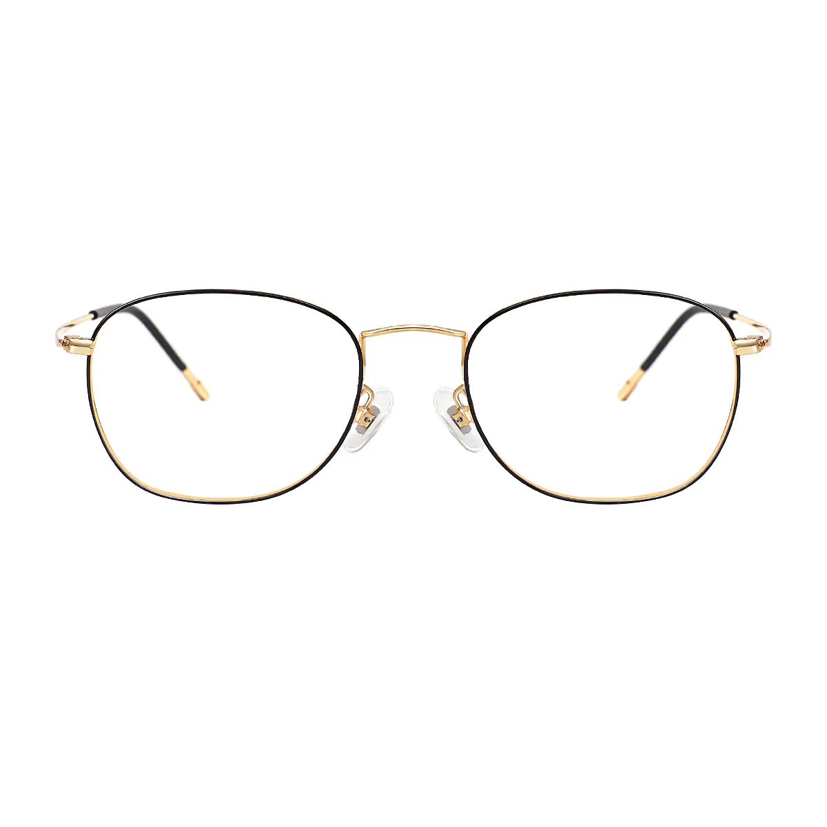 Rectangle Black Gold Eyeglasses