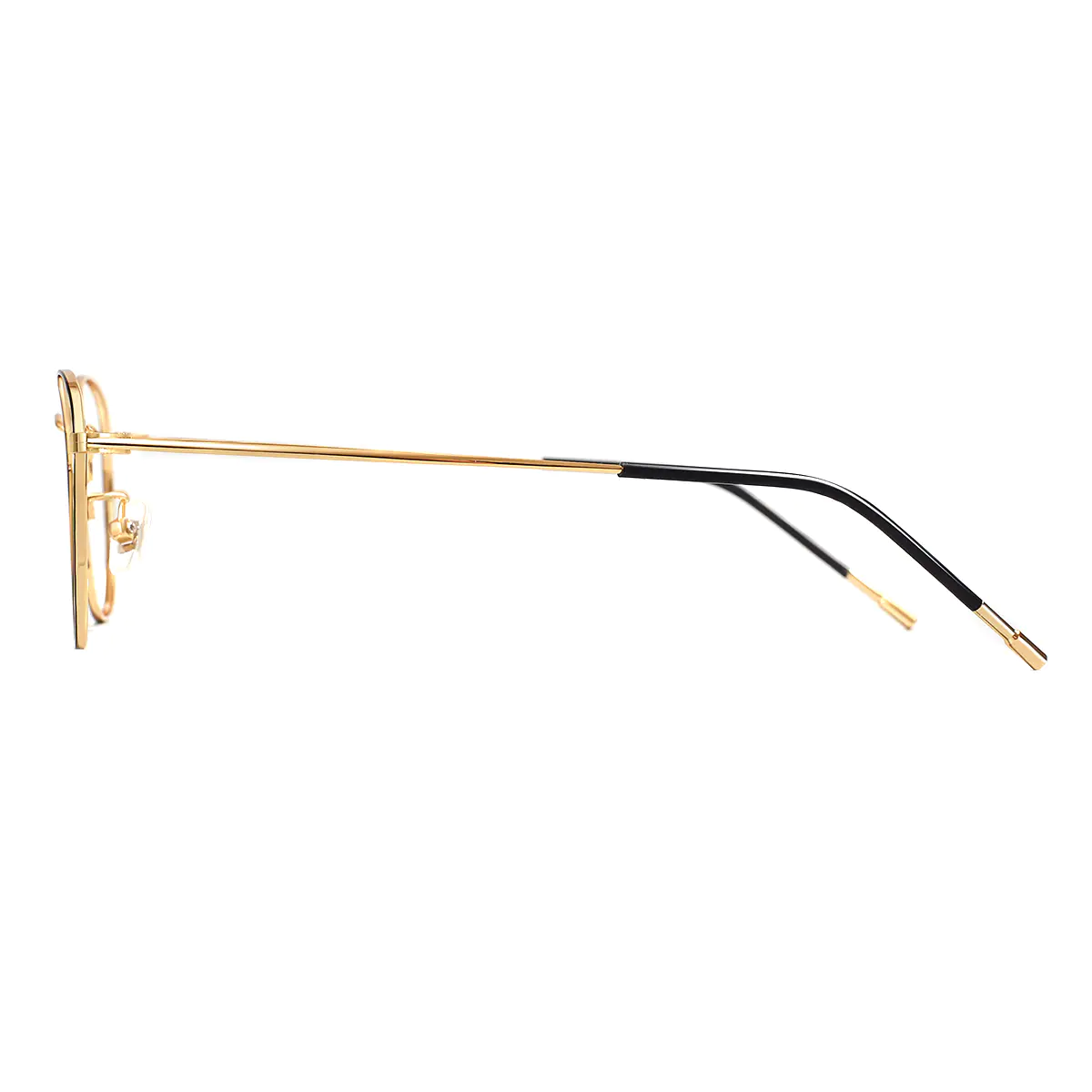 Rectangle Black Gold Eyeglasses