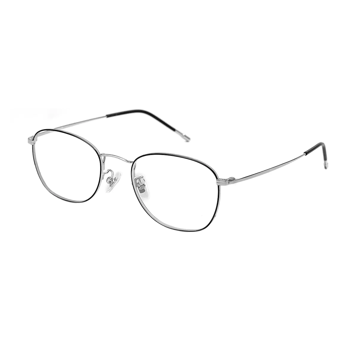 Rectangle Black Silver Eyeglasses