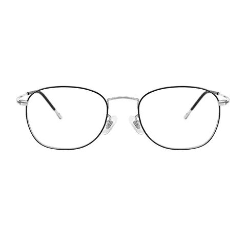 Rectangle Black Silver Eyeglasses