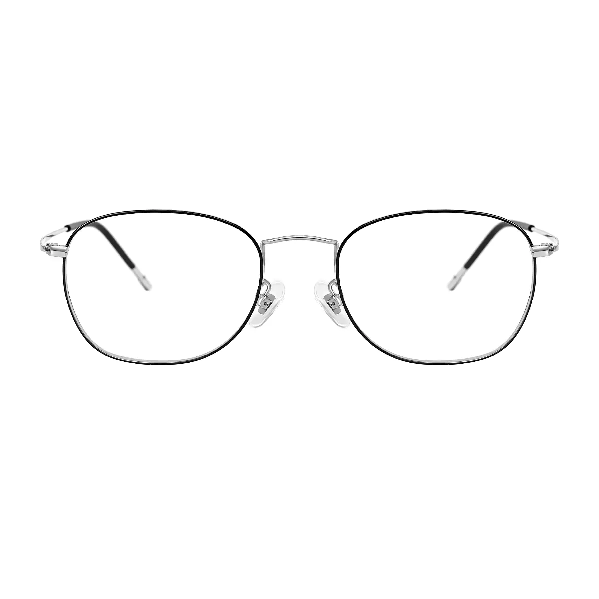 Rectangle Black Silver Eyeglasses