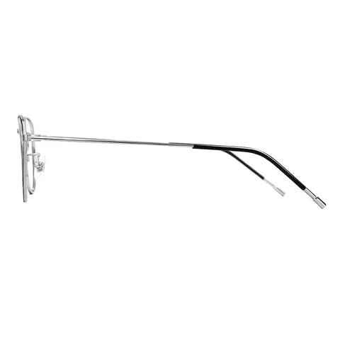 Rectangle Black Silver Eyeglasses