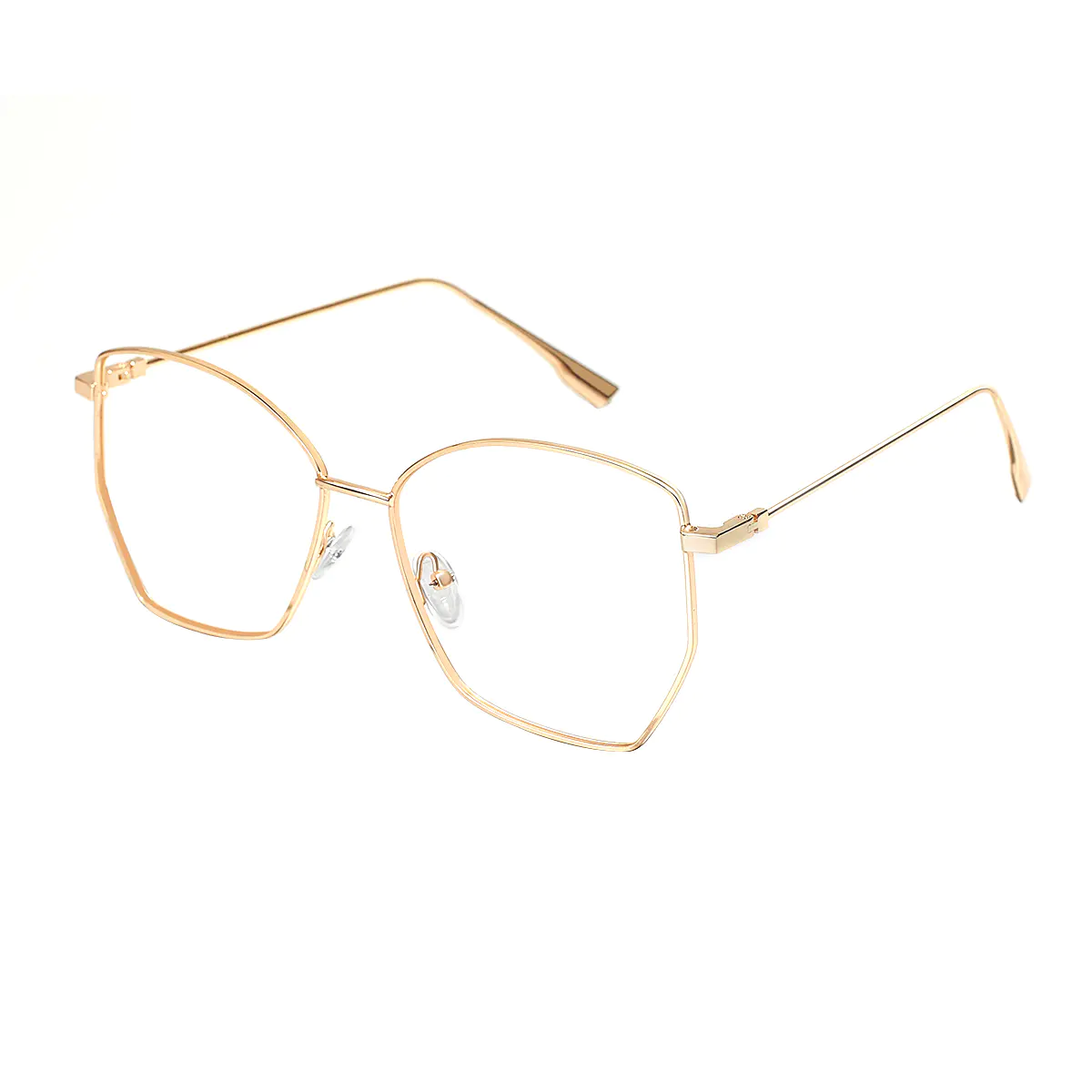 Geometric Gold Eyeglasses