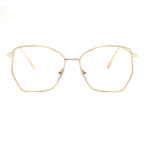 Geometric Gold Eyeglasses