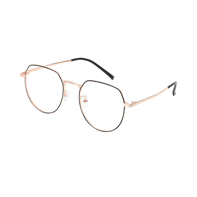 Oval Black/Gold Eyeglasses