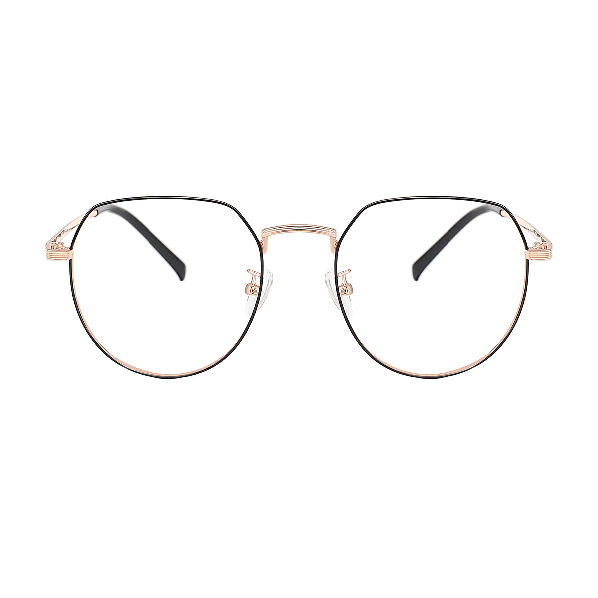 Oval Black/Gold Eyeglasses