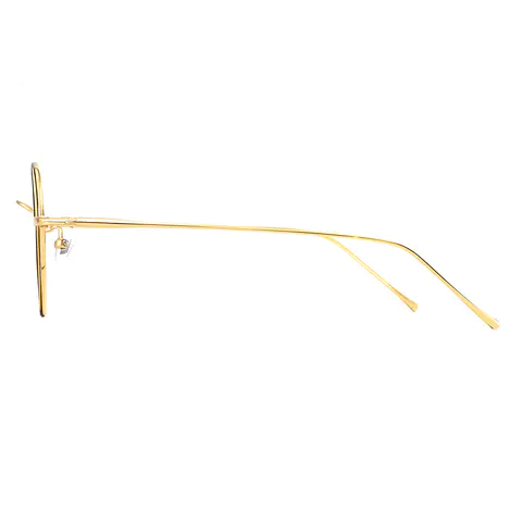 Round Black Gold Eyeglasses
