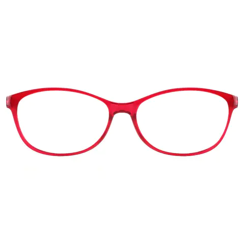Oval Red Reading Glasses
