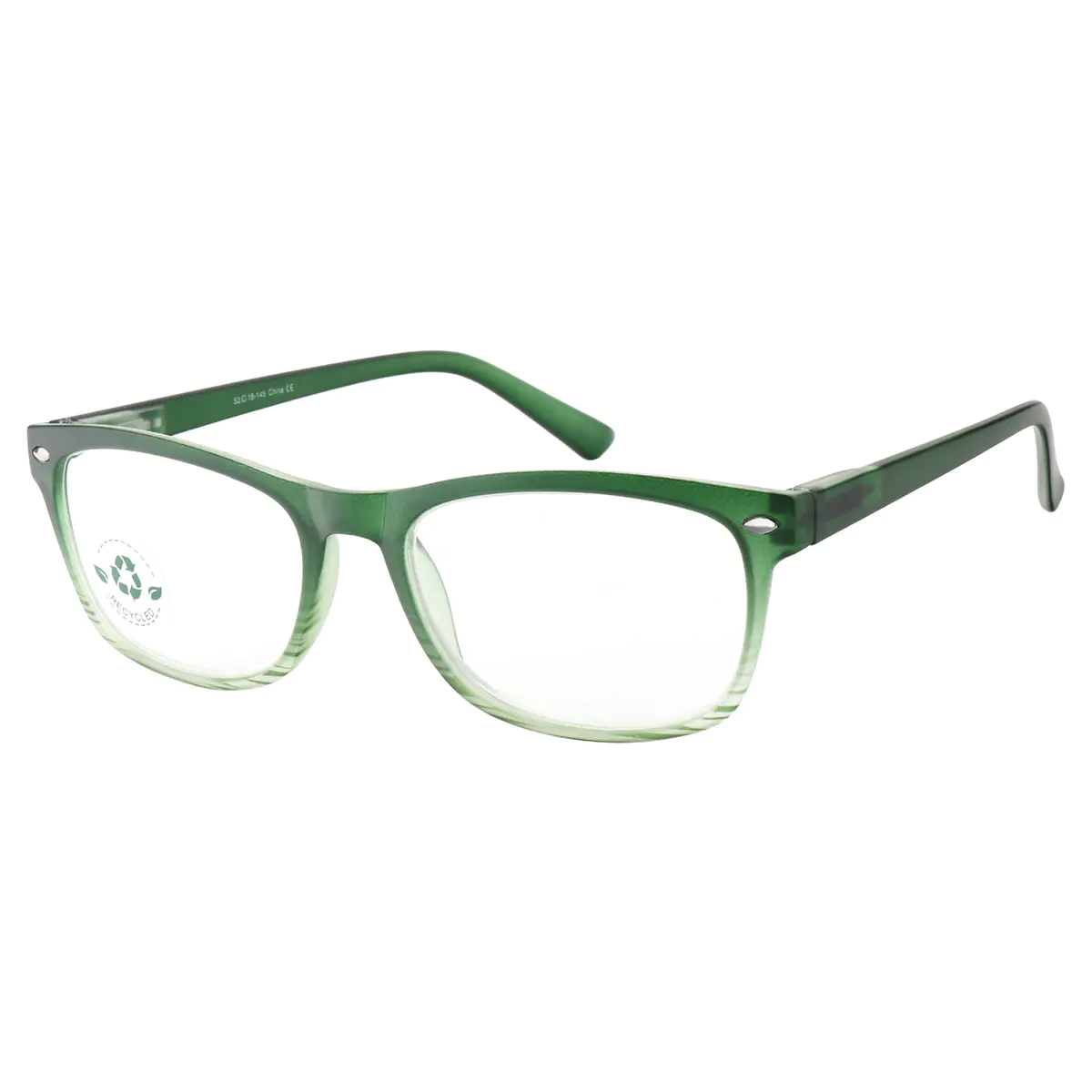 Square Green Reading Glasses