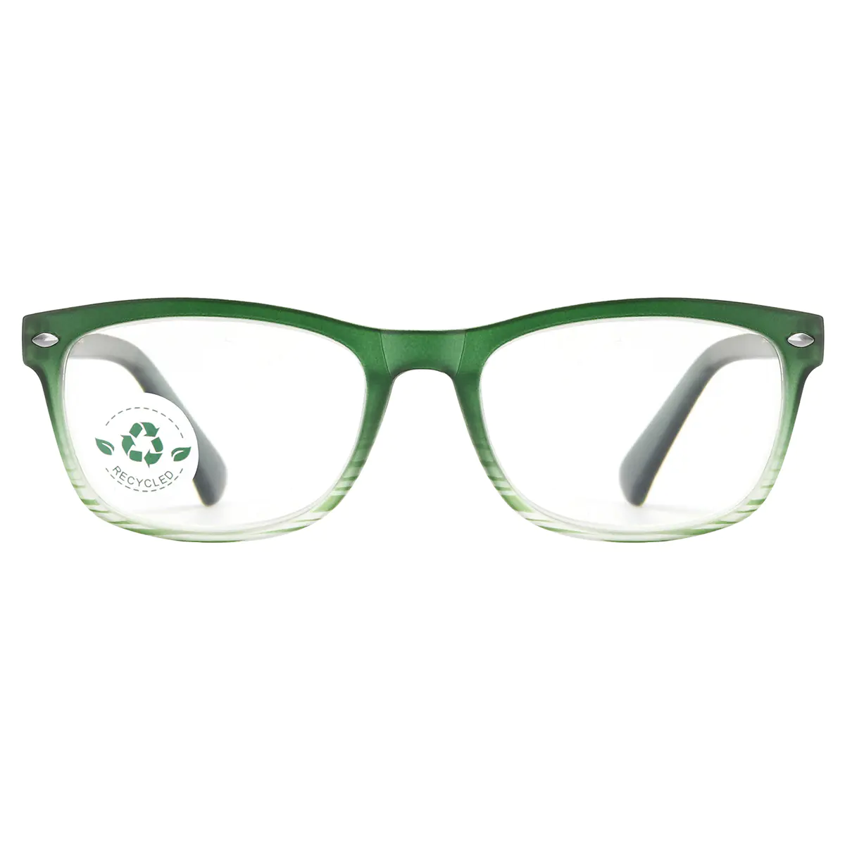 Square Green Reading Glasses