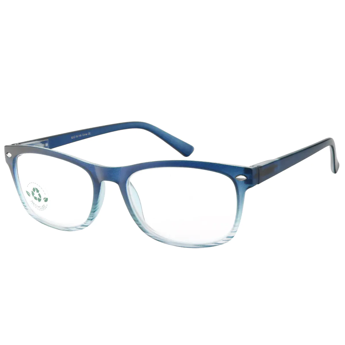 Square Blue Reading Glasses