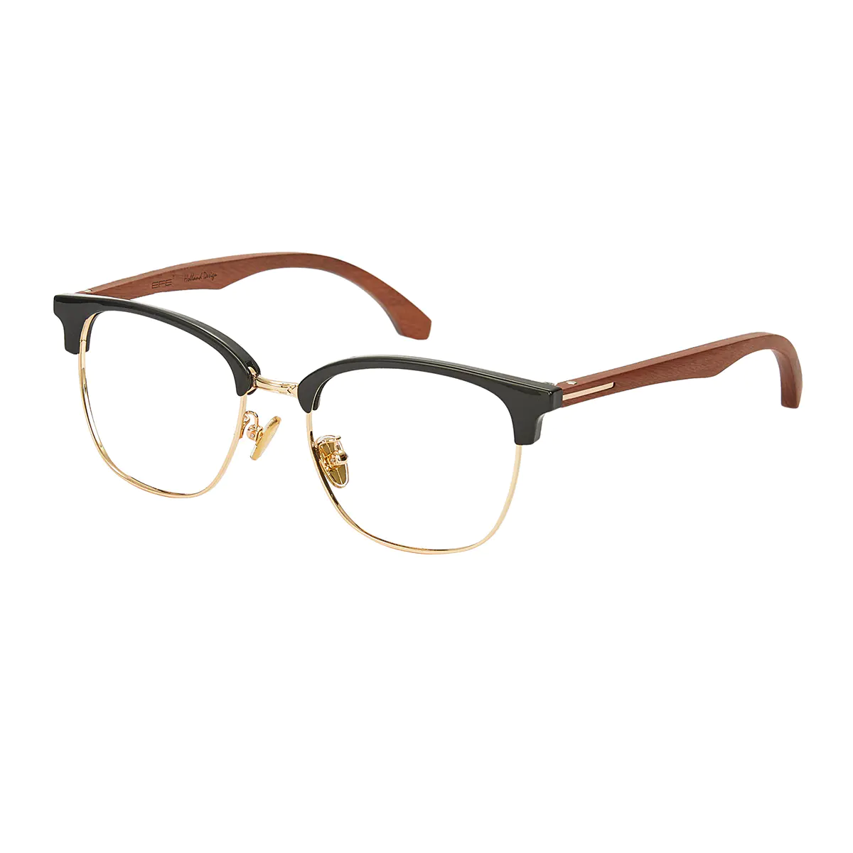 Browline Black Gold Eyeglasses