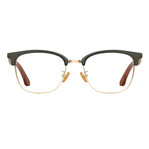 Browline Black Gold Eyeglasses
