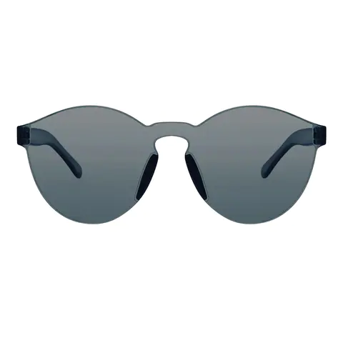 Round Transparent Gray Sunglasses