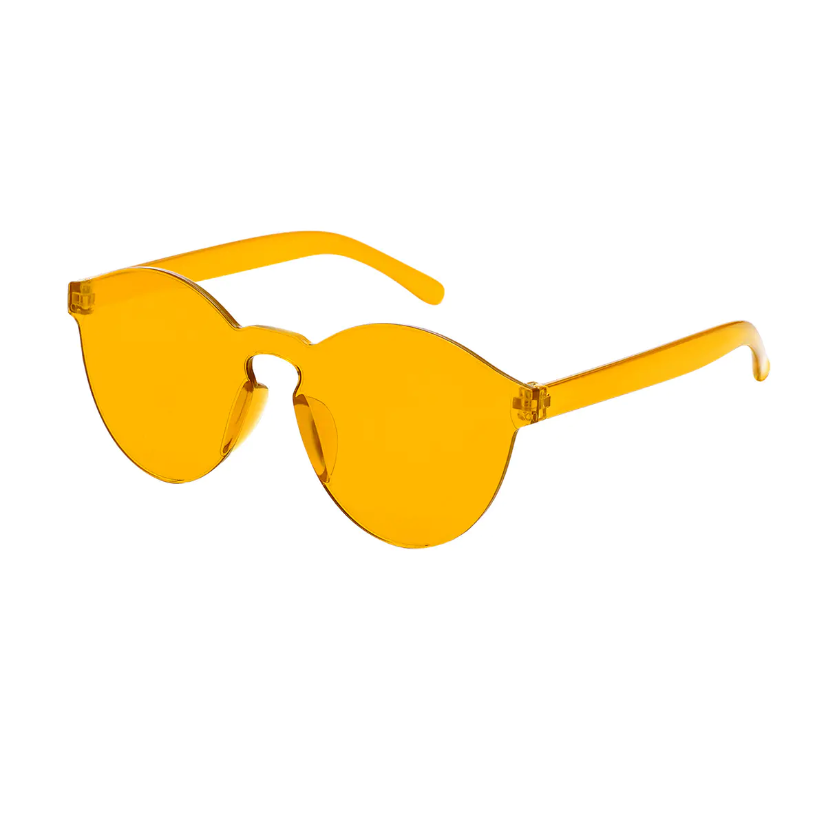 Round Transparent Orange Sunglasses