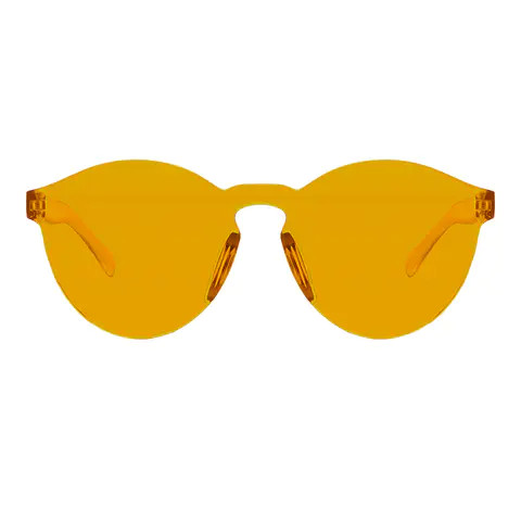 Round Transparent Orange Sunglasses
