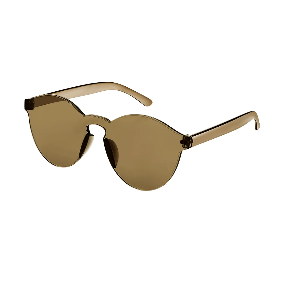Round Transparent Brown Sunglasses