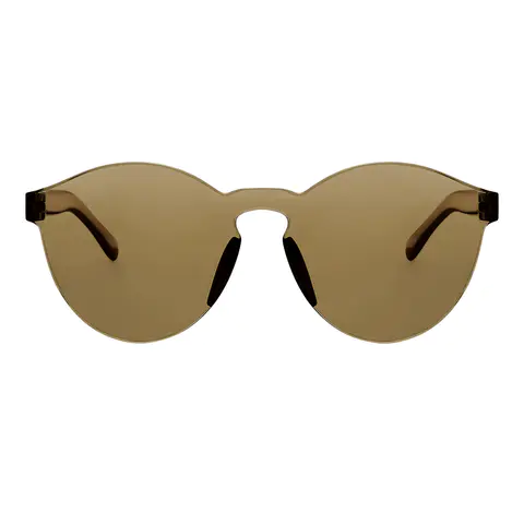 Round Transparent Brown Sunglasses