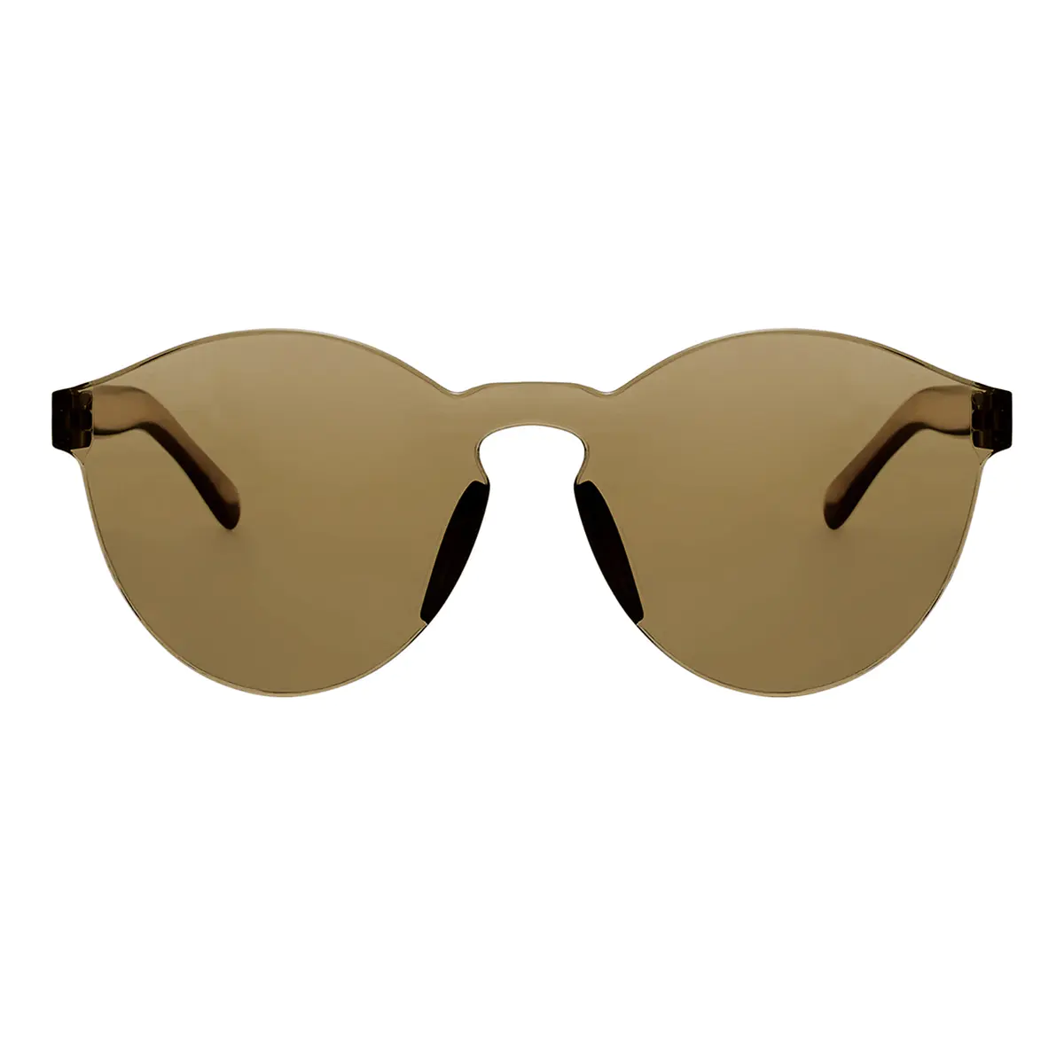 Round Transparent Brown Sunglasses