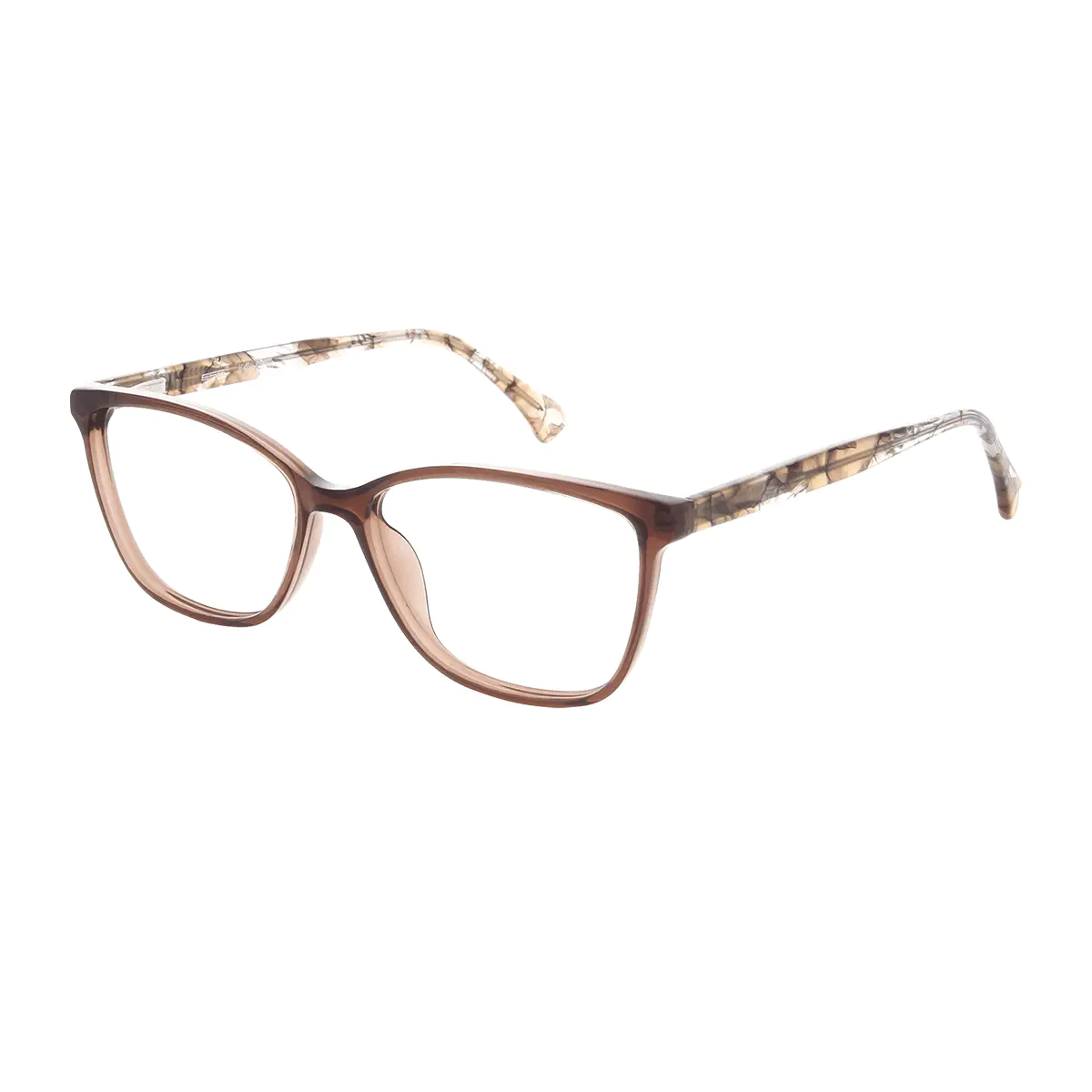 Rectangle Brown Eyeglasses