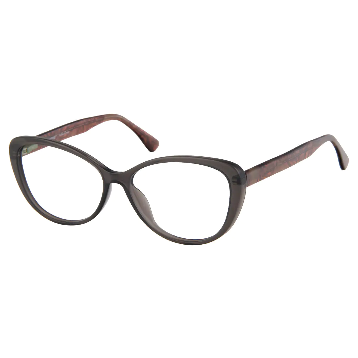 Cat-eye Transparent Gray Eyeglasses