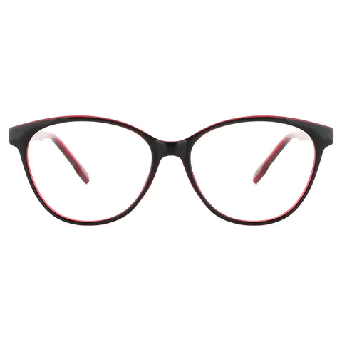 Cat-eye Transparent Red Eyeglasses