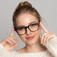 Rectangle Matte Black Eyeglasses