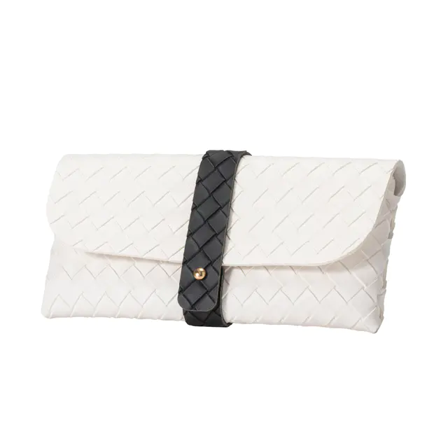 White Woven Style Glasses case