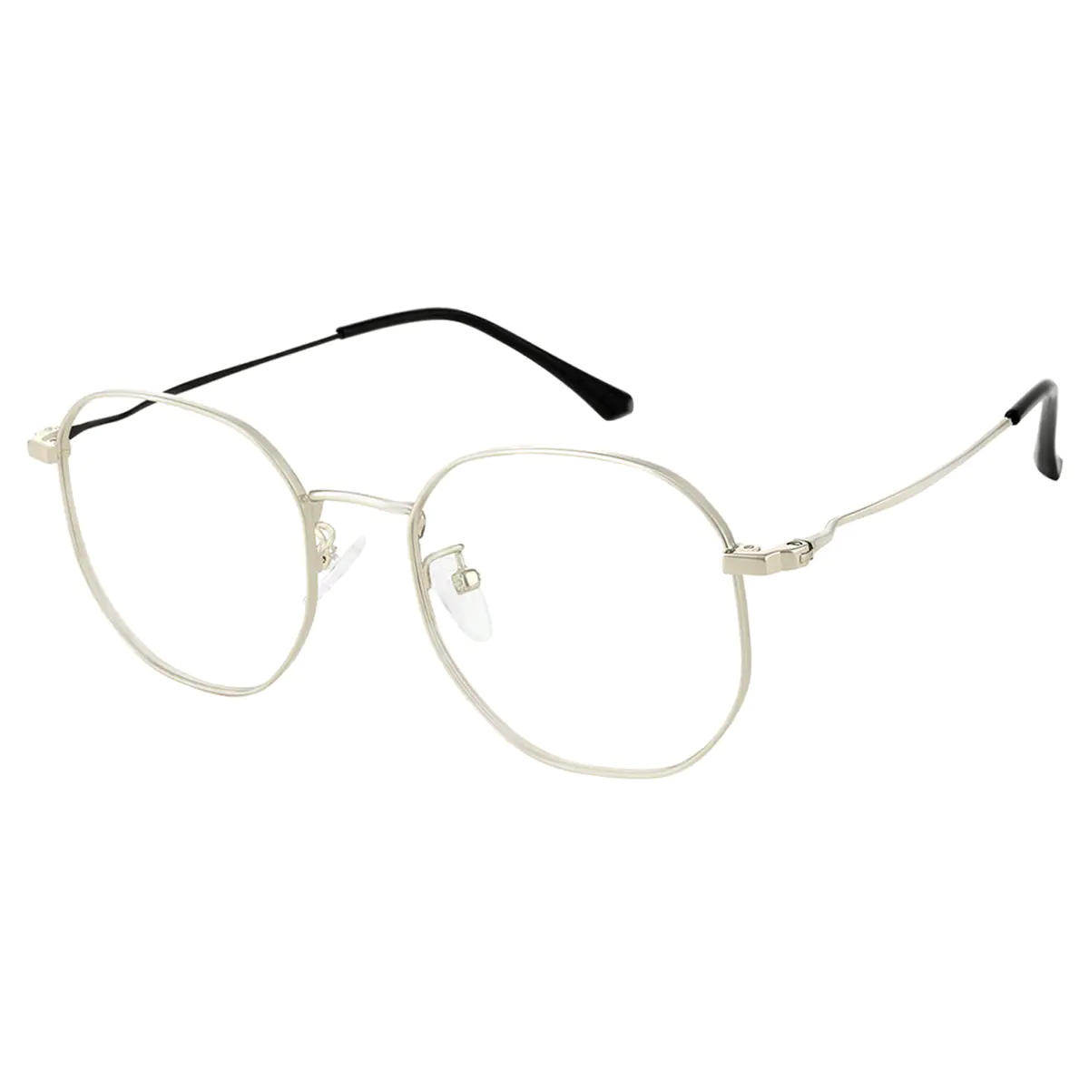 Geometric Silver Reading Glasses