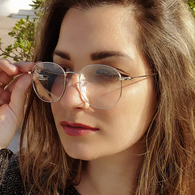 Geometric Silver Reading Glasses